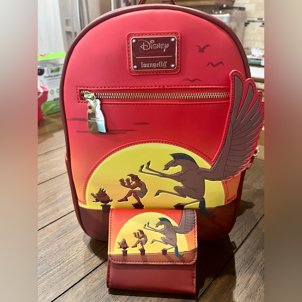 Loungefly Disney Hercules Backpack and Wallet BUNDLE